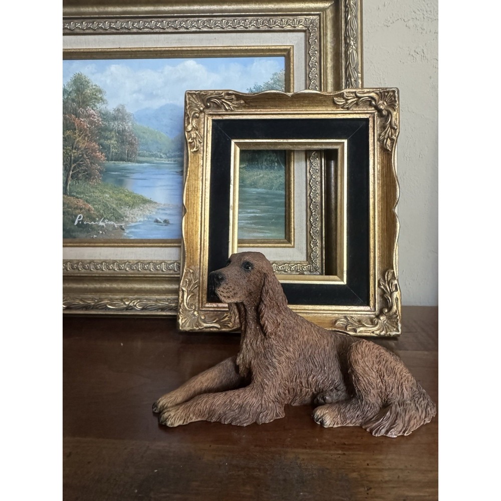 Vintage 1988 Castagna Italy Irish Setter Dog Figurine Realistic‎ Resin Sculpture
